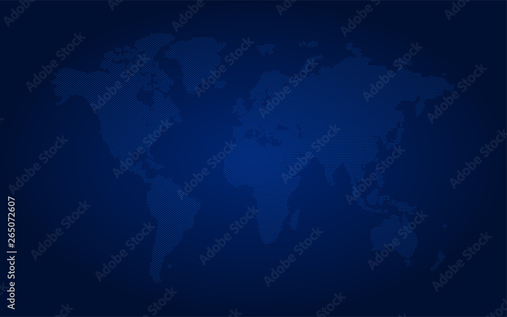 Blue abstract world map. Digital poster template. Blue abstract world map. Digital poster template.