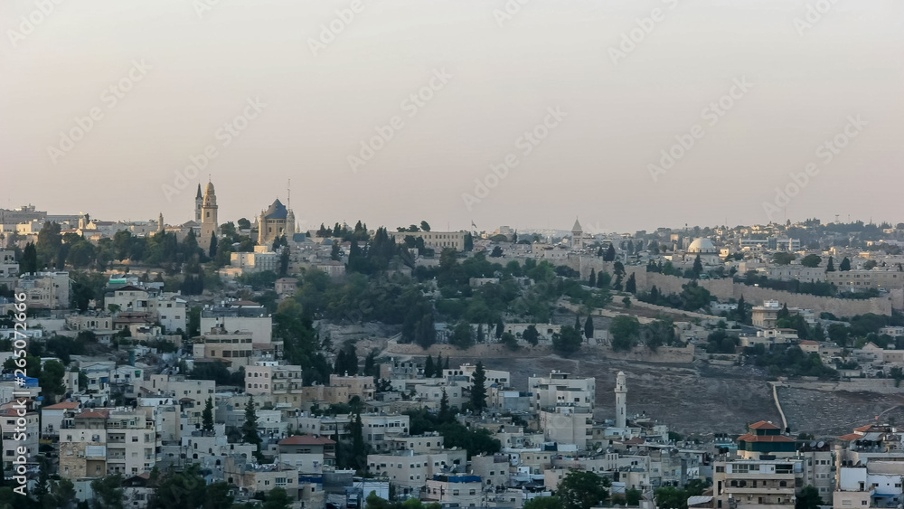 evening shot of jerusalem from haas promenade