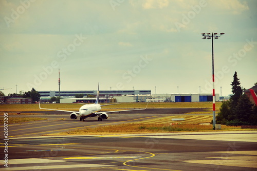 low-cost aircraft on the runway