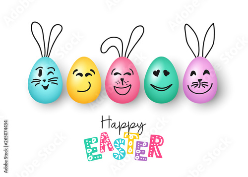 Emotional easter eggs with bunny ears