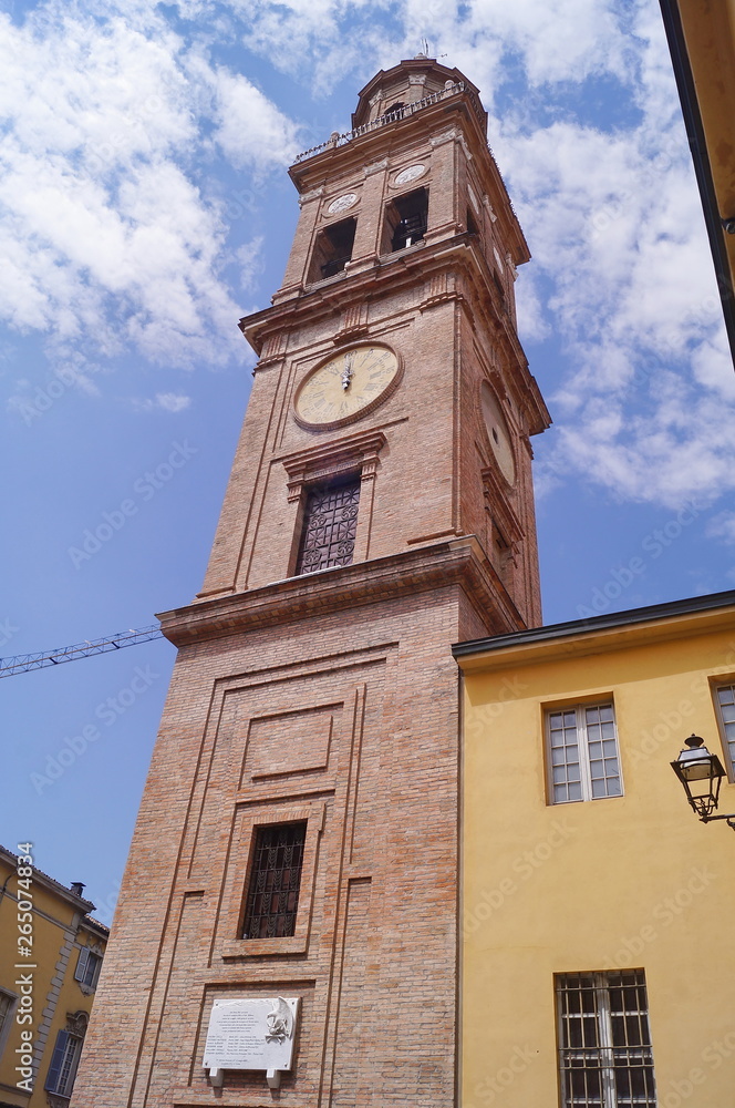 Tower of St. Paul with the statue of the wars, Parma, Italy