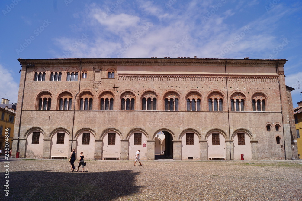 Facade of the Bishopric of Parma, Italy