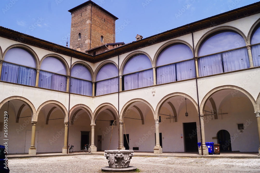 Courtyard of the bishopric of Parma, Italy