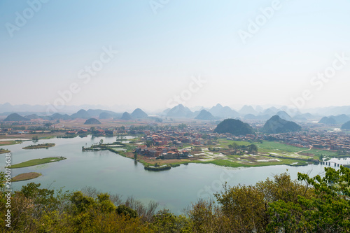 Natural scenery of karst landforms in Yunnan Province, China