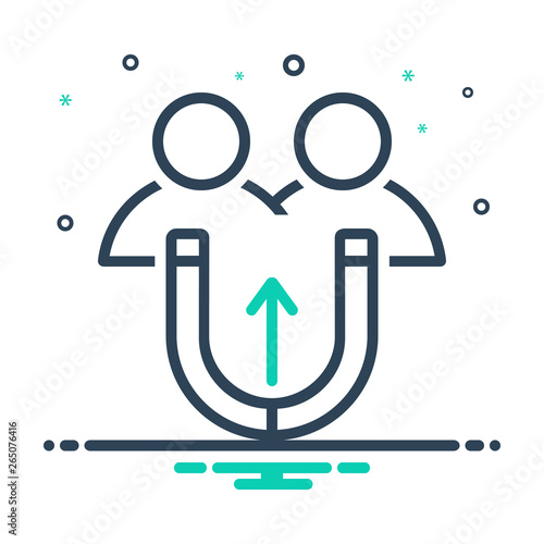 Mix line icon for attracting 