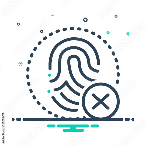 Mix line icon for fingerprint cancelation 