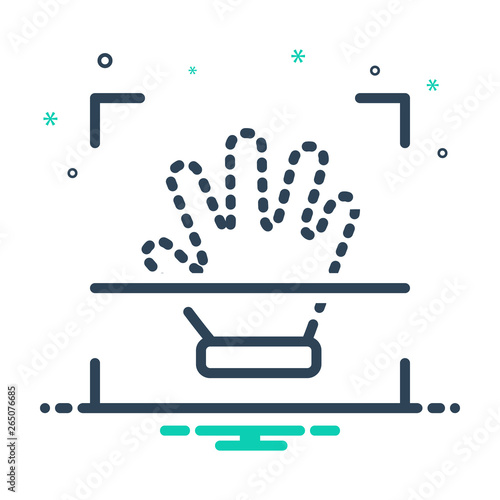Mix line icon for handprint identity 