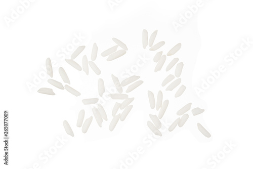 Obraz na płótnie Rice isolated on white background top view photo object design