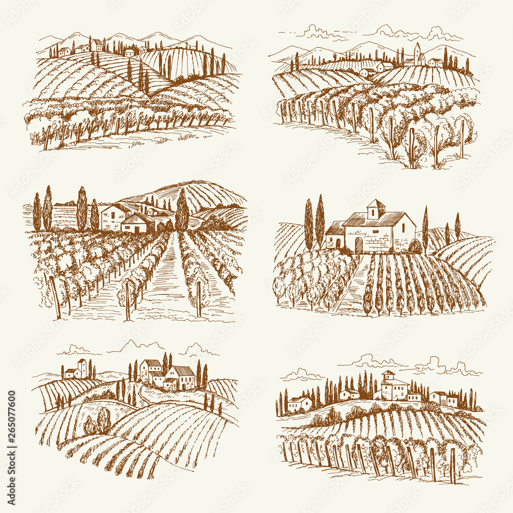 Easy Landscape Village Scenery Drawing Graphic by COLORART · Creative  Fabrica