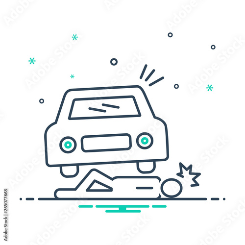 Mix line icon for  death lying 