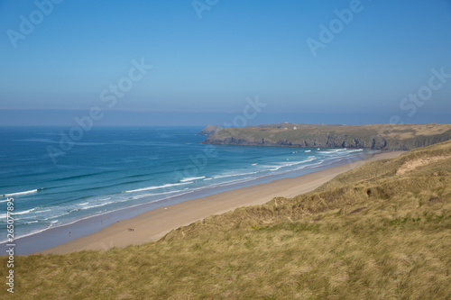 Perran Sands beach Cornish coast North Cornwall between Perranporth and Holywell Bay
