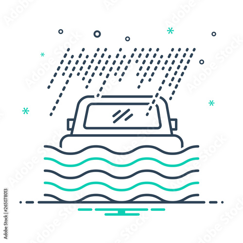 Mix line icon for flood coverage 