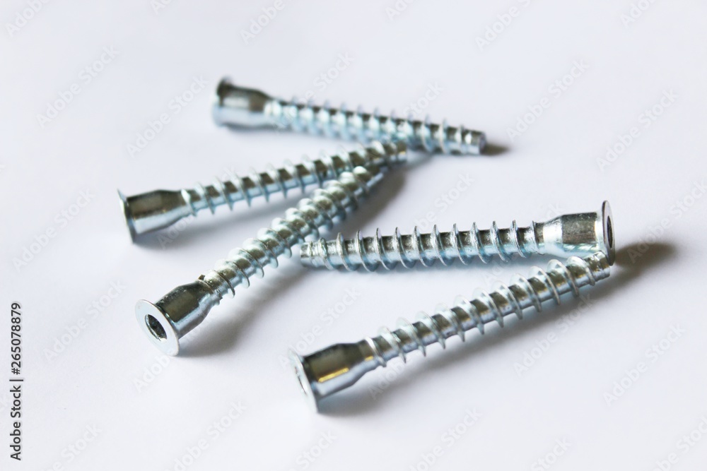Screws on a white background Screws on a white background