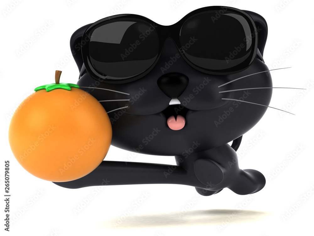 Naklejka premium Fun cat - 3D Illustration