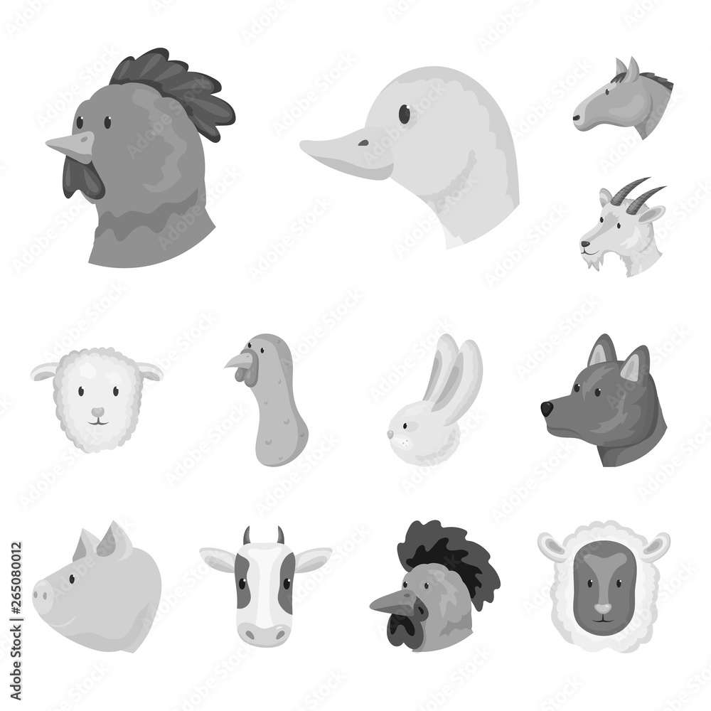 Vector illustration of countryside and homestead logo. Set of countryside and breeding stock symbol for web.