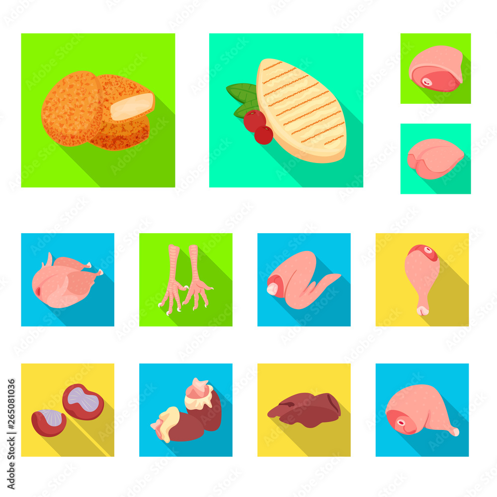 Isolated object of product and poultry icon. Set of product and agriculture    vector icon for stock.