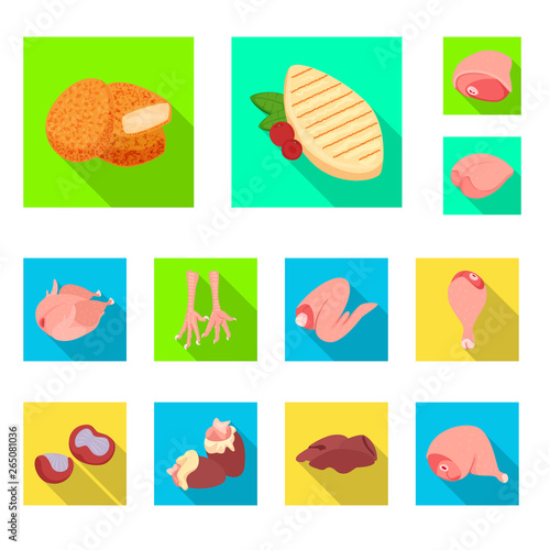 Isolated object of product and poultry icon. Set of product and agriculture vector icon for stock.