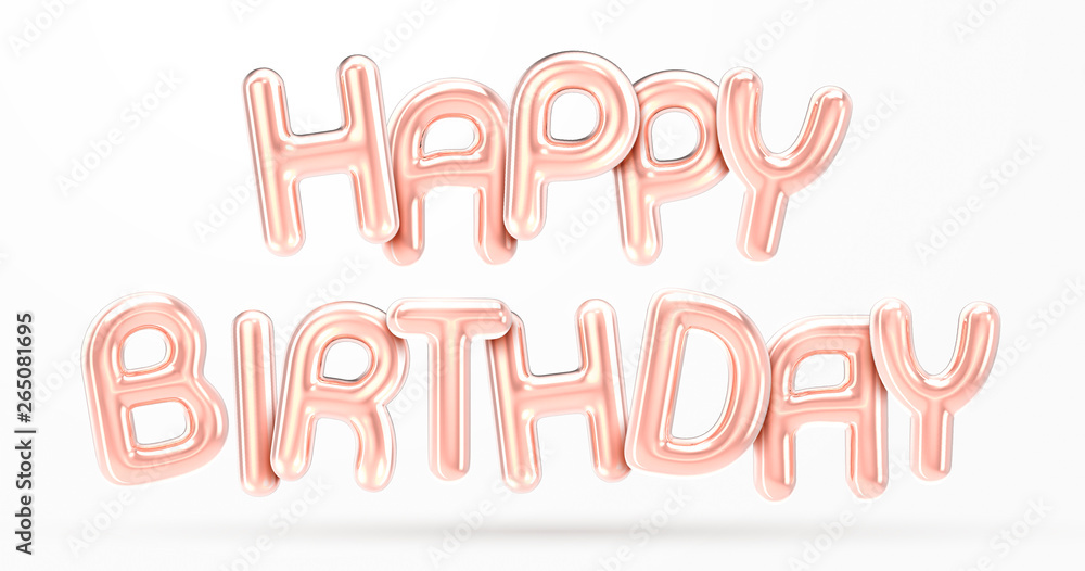 HAPPY BIRTHDAY rose gold foil balloon HAPPY BIRTHDAY rose gold foil balloon
