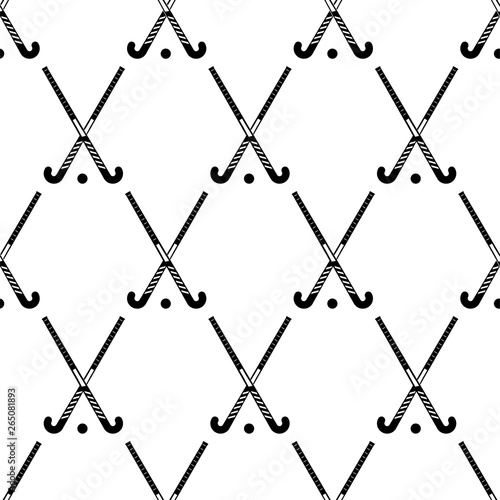 Hockey Stick Icon Seamless Pattern, Hockey Sport Accessories