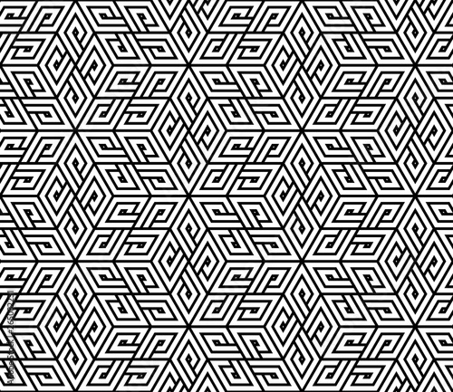 The geometric pattern with lines. Seamless vector background. White and black texture. Graphic modern pattern. Simple lattice graphic design