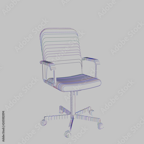 Striped Office chair. Vecto...