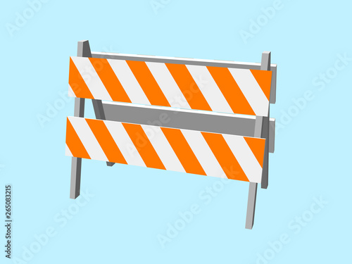 Traffic barrier. 3d Vector illustration