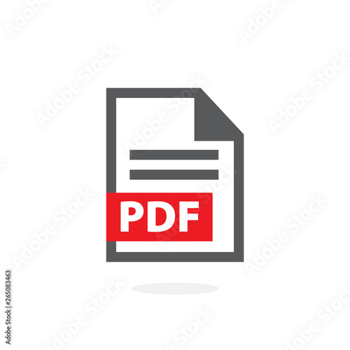 PDF vector icon on white background