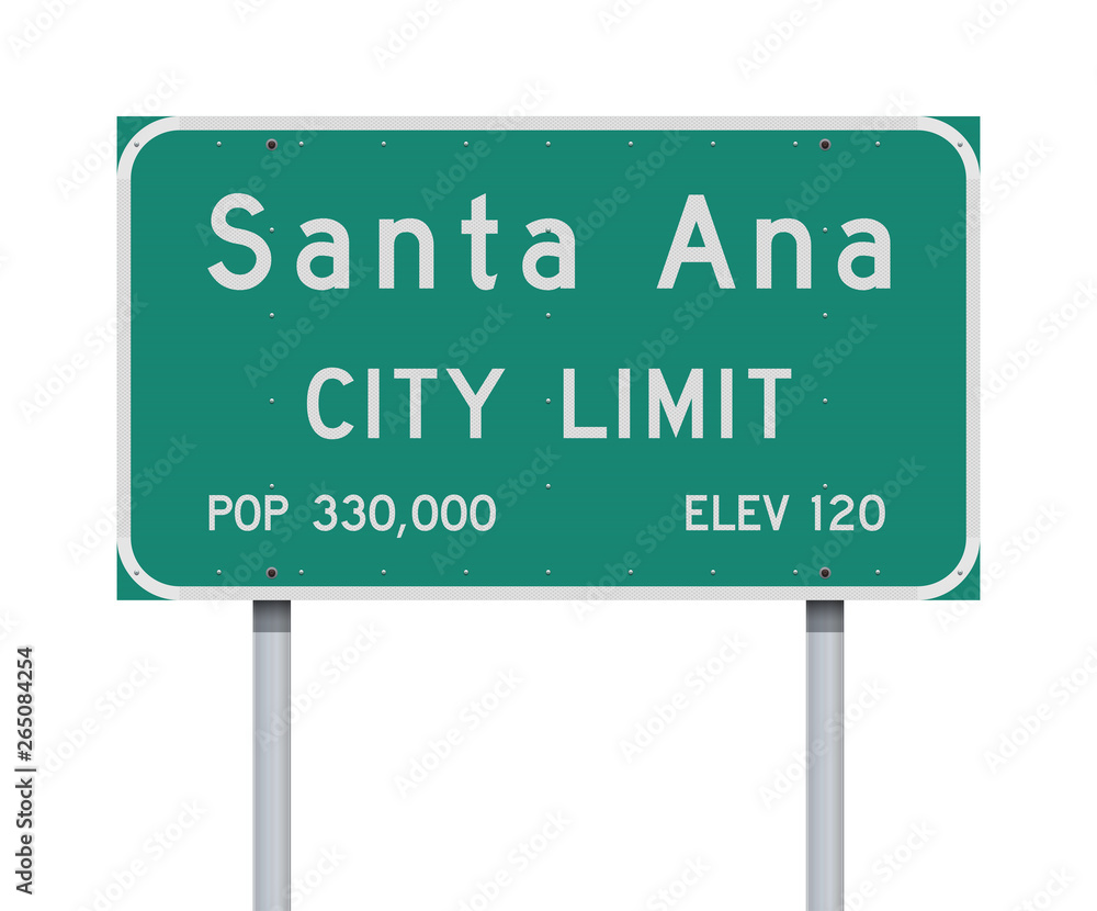 Santa Ana City Limit road sign