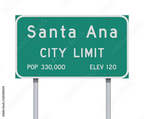 Santa Ana City Limit road sign