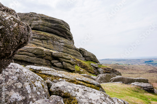 Dartmoor, Devon, Felsen, Klettern, Heidelandschaft, Moor, Wanderweg, Frühling, Südengland