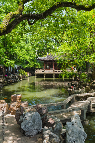 Yuyuan garden (Garden of Happiness) in center of Shanghai China