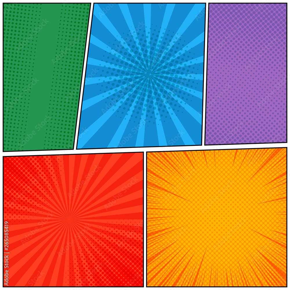 Obraz premium Comic page colorful composition