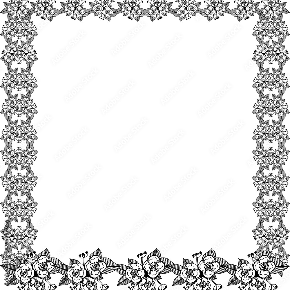 Vector illustration pattern of flower frame on a backdrop Vector illustration pattern of flower frame on a backdrop
