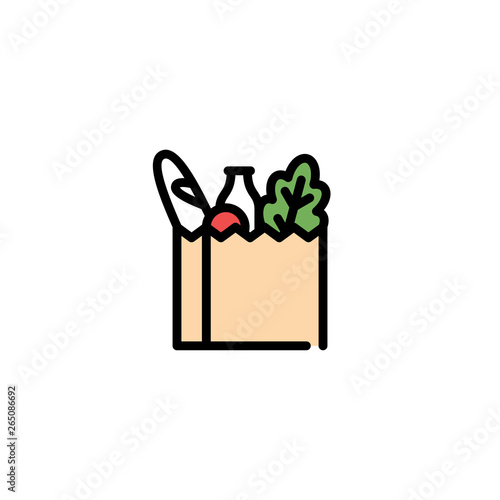 Vector Grocery Food Bag Icon