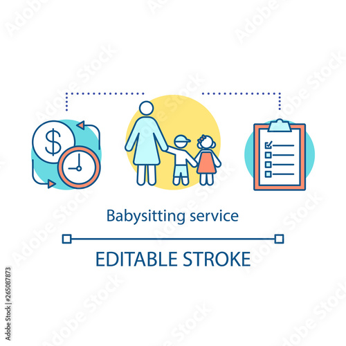 Babysitting service concept icon