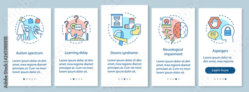 Pediatrics onboarding mobile app page screen with linear concepts