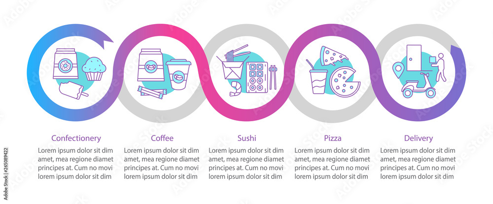 Food delivery vector infographic template Food delivery vector infographic template
