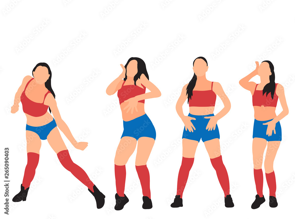 vector on a white background sexy dancing girls vector on a white background sexy dancing girls
