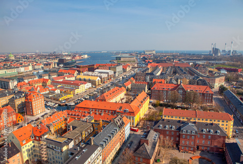  Scenic Aerial Panorama Copenhagen in the morning