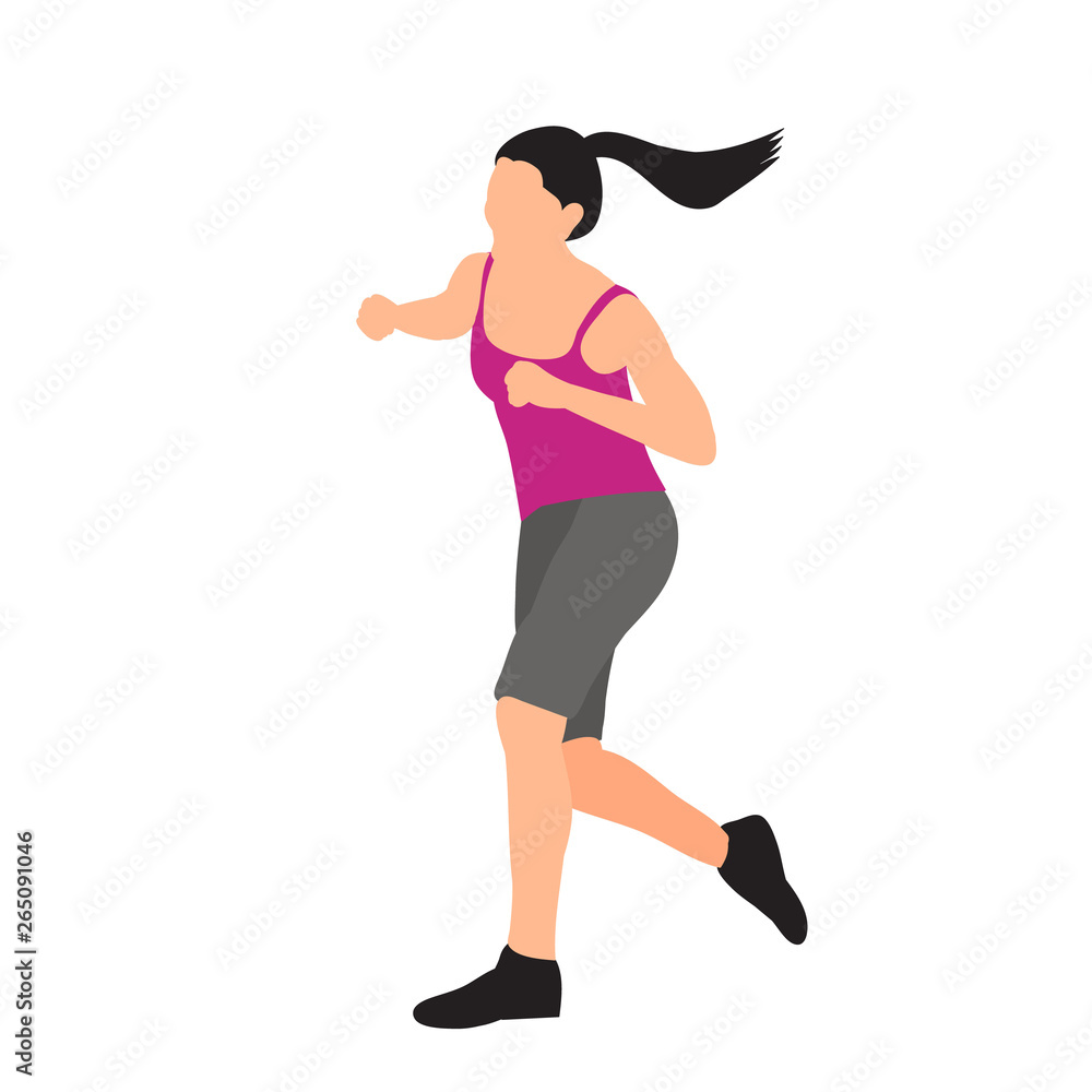 Vector, on a white background, a girl in a flat style, without a face Vector, on a white background, a girl in a flat style, without a face