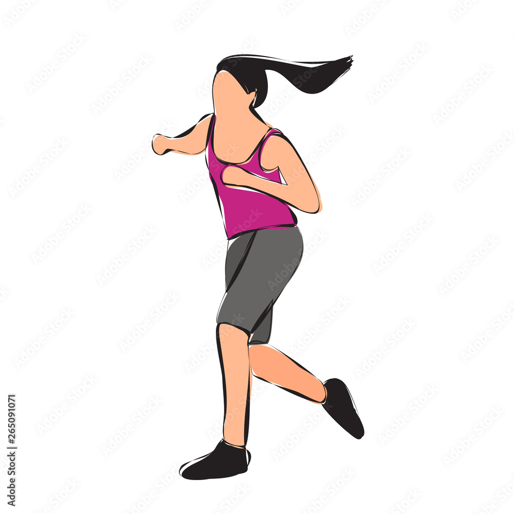 vector, on a white background, girl dancing, contour vector, on a white background, girl dancing, contour