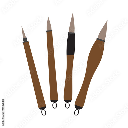 japanese writing brush icon- vector illustration