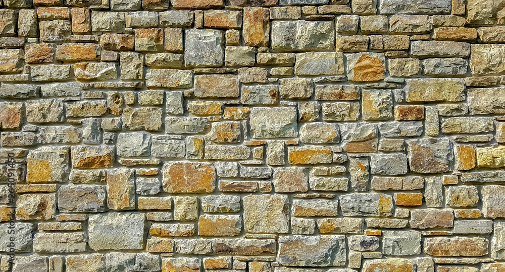 Obraz premium stone wall texture fence gray brick