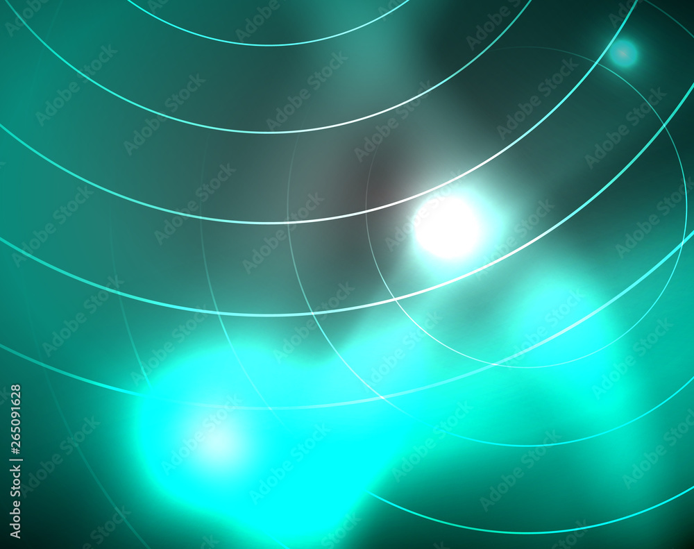 Dark space with neon color glowing lights abstract background Dark space with neon color glowing lights abstract background
