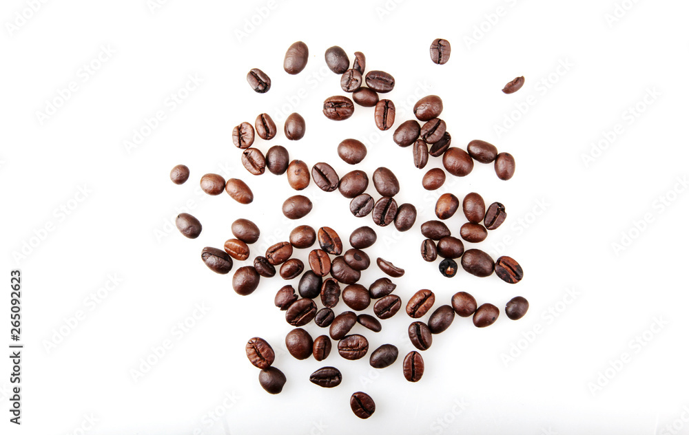 Roasted Coffee Beans Isolated On White Roasted Coffee Beans Isolated On White