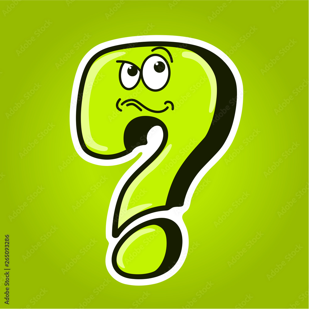 Cartoon funny question mark on background Stock Vector | Adobe Stock