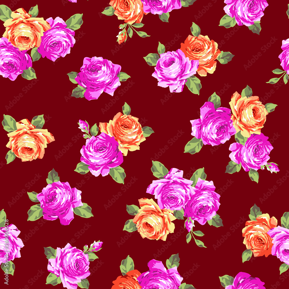 Pattern illustration of a beautiful rose