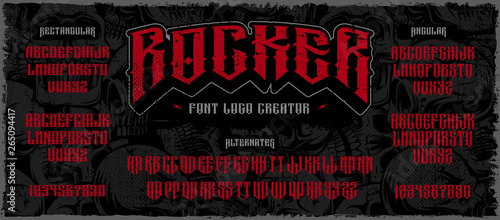Rocker display font logo creator on the dark background