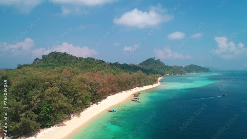 Aerial drone view of beautiful tropical Koh Kradan paradise island in Thailand Aerial drone view of beautiful tropical Koh Kradan paradise island in Thailand