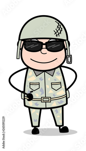Cool Militaryman - Cute Army Man Cartoon Soldier Vector Illustration © TheToonCompany
